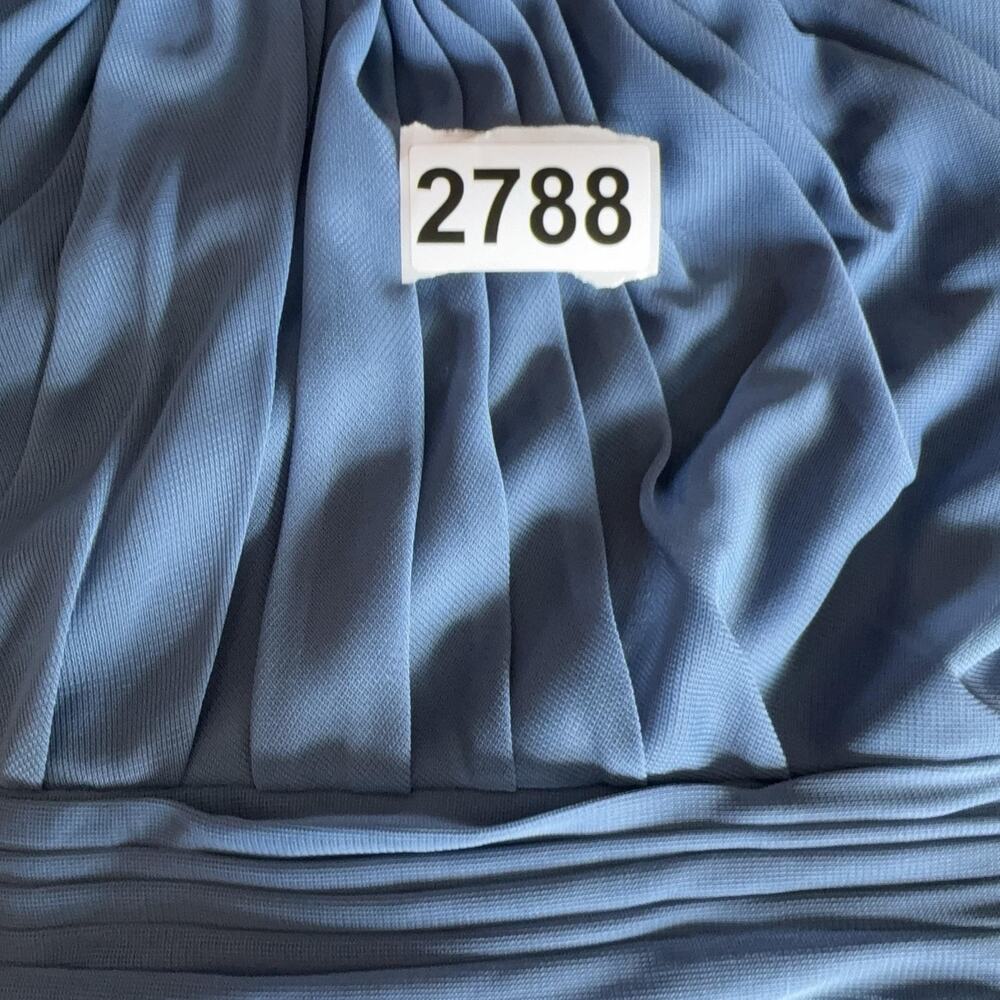 David's Bridal Dress Girls 10 Steel Blue Y Neck Mesh Maxi Formal NWT $99 Gown - Picture 15 of 15